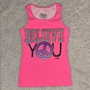 Justice Pink 'Believe in You' Graphic Tank